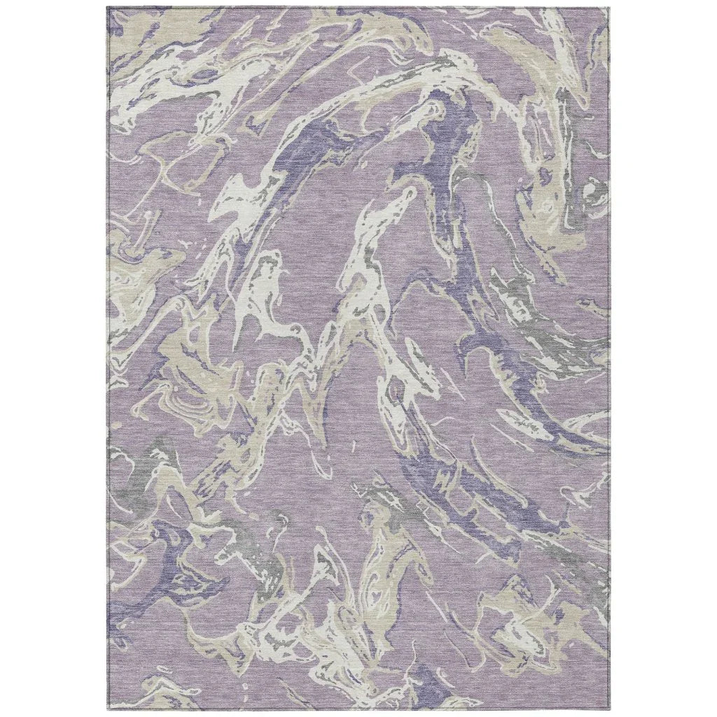 LOOMLAN Rugs Lani Purple Washable Indoor-Outdoor Rug