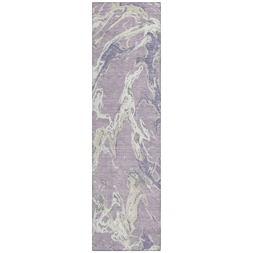 LOOMLAN Rugs Lani Purple Washable Indoor-Outdoor Rug