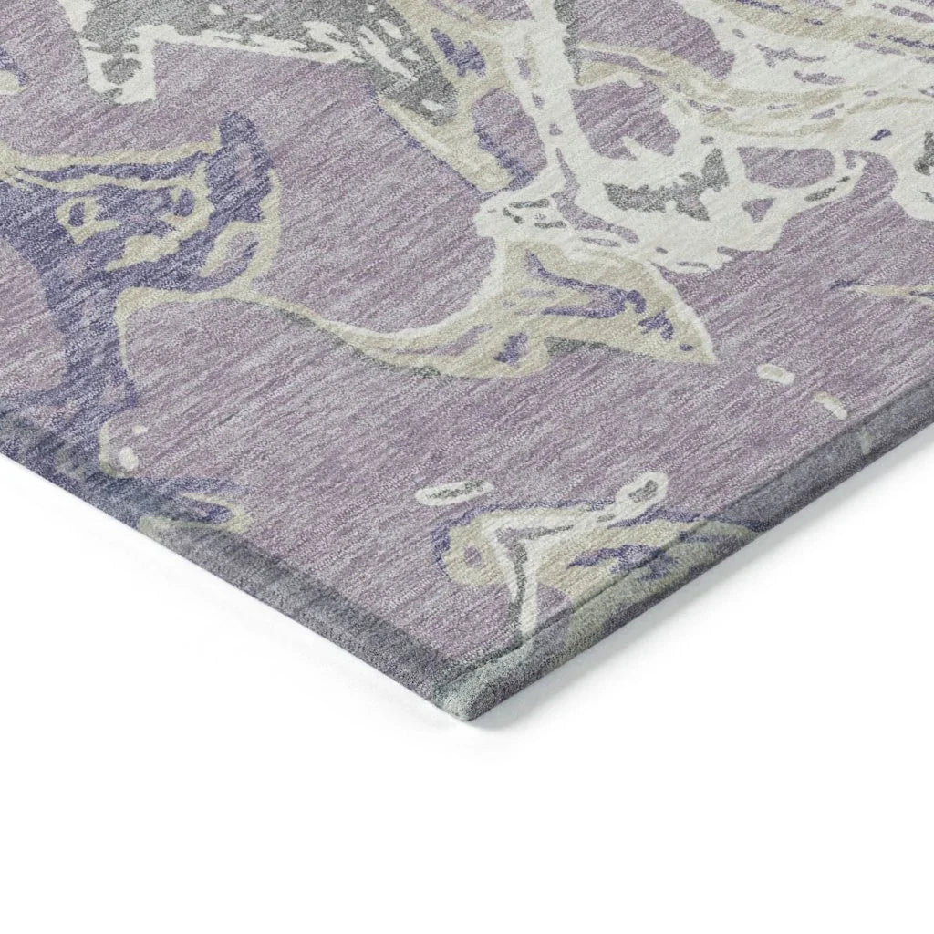LOOMLAN Rugs Lani Purple Washable Indoor-Outdoor Rug