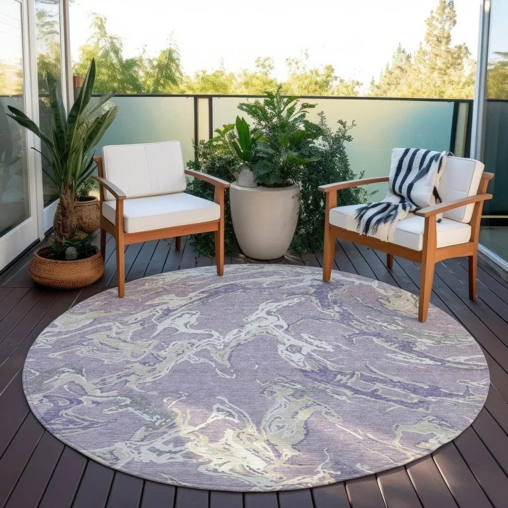 LOOMLAN Rugs Lani Purple Washable Indoor-Outdoor Rug
