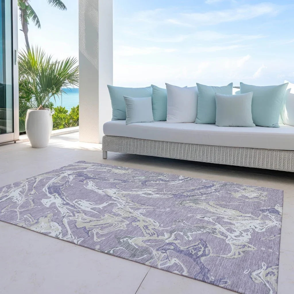 LOOMLAN Rugs Lani Purple Washable Indoor-Outdoor Rug