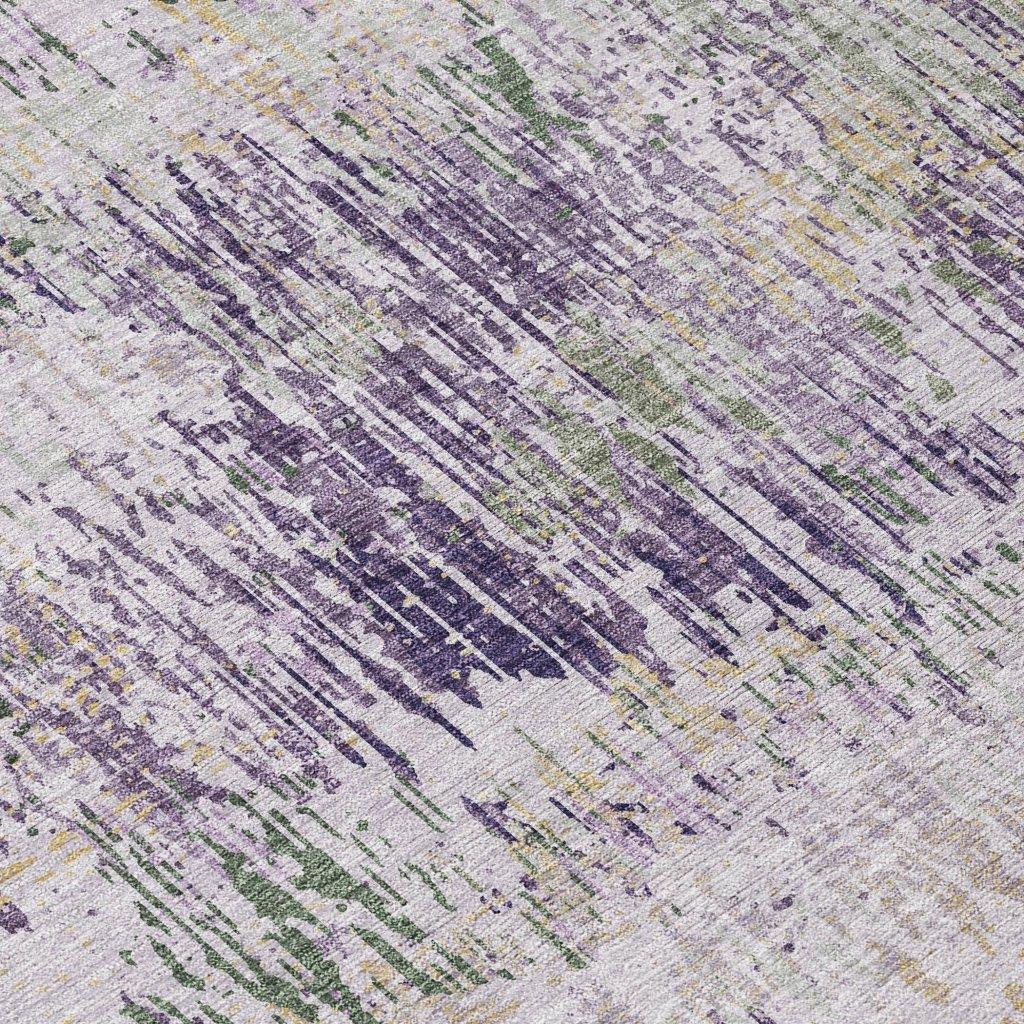 LOOMLAN Rugs Laurisse Purple Washable Indoor-Outdoor Rug