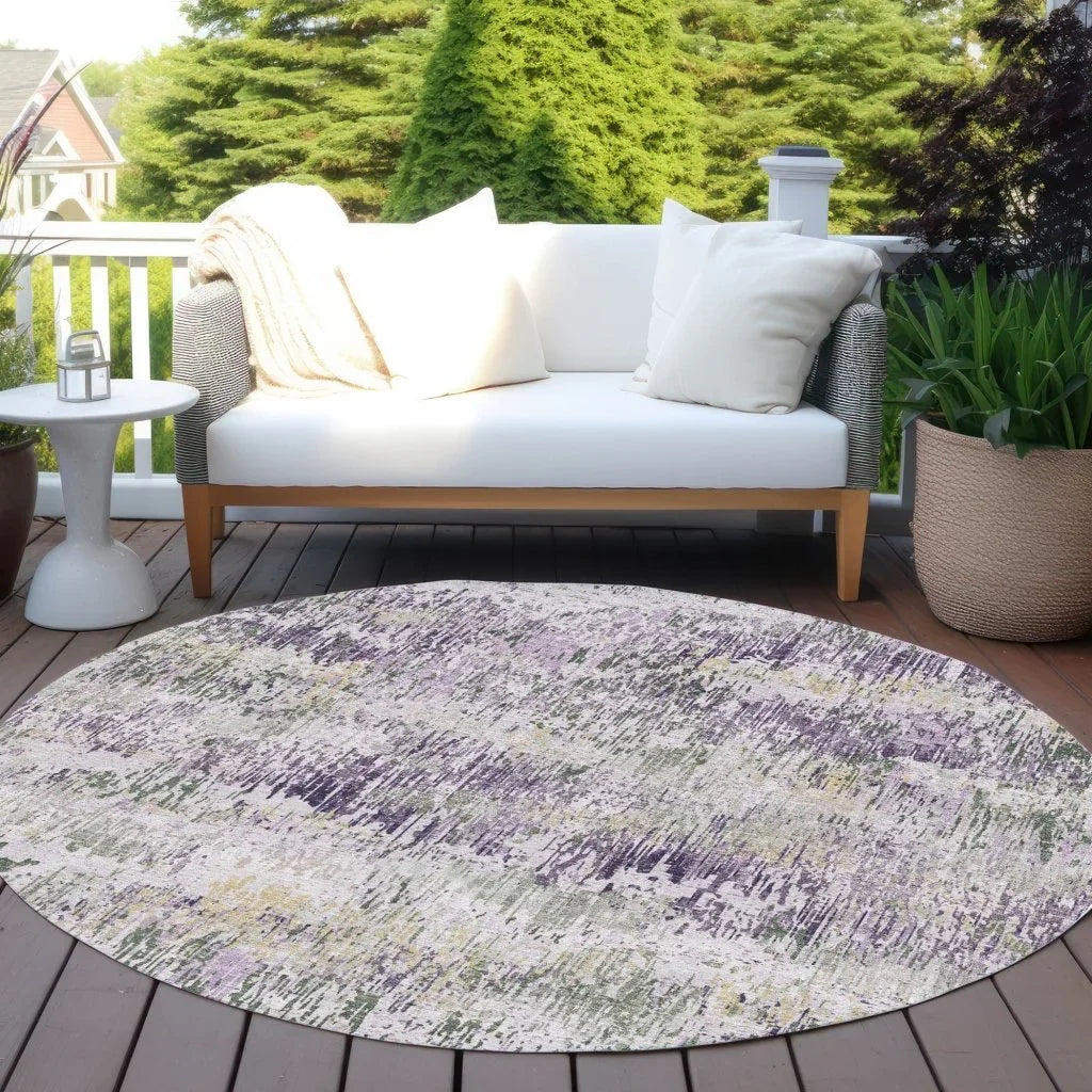 LOOMLAN Rugs Laurisse Purple Washable Indoor-Outdoor Rug
