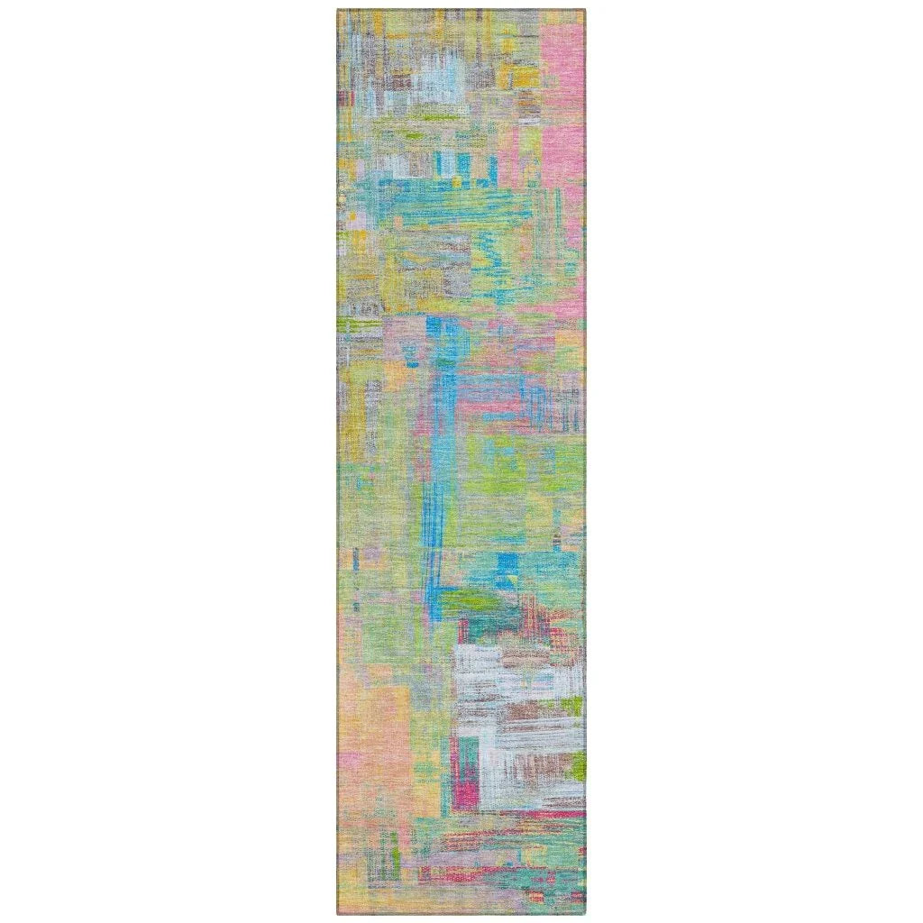 LOOMLAN Rugs Lavara Pink Washable Indoor-Outdoor Rug