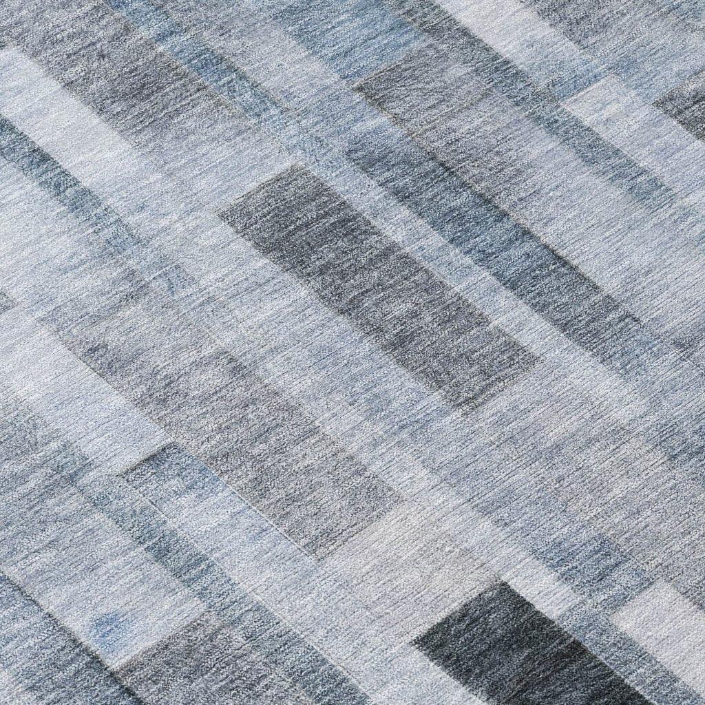 LOOMLAN Rugs Laventhia Blue Washable Indoor-Outdoor Rug