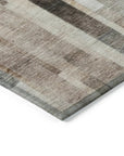 LOOMLAN Rugs Laventhia Brown Washable Indoor-Outdoor Rug