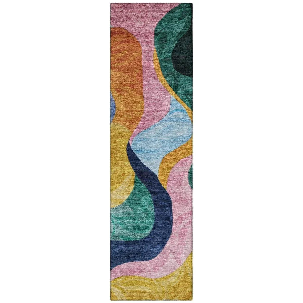 LOOMLAN Rugs Leo Green Washable Indoor-Outdoor Rug