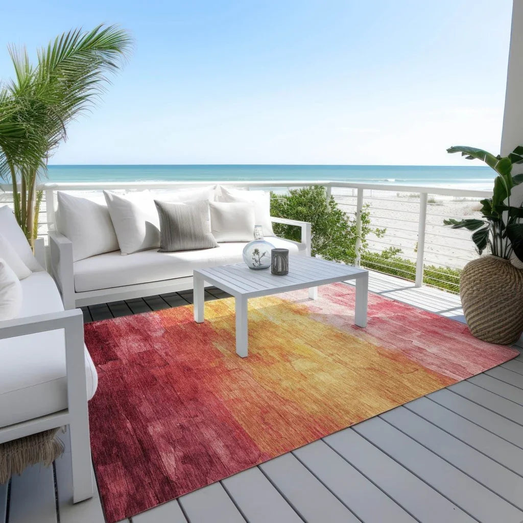 LOOMLAN Rugs Lethrae Pink Washable Indoor-Outdoor Rug