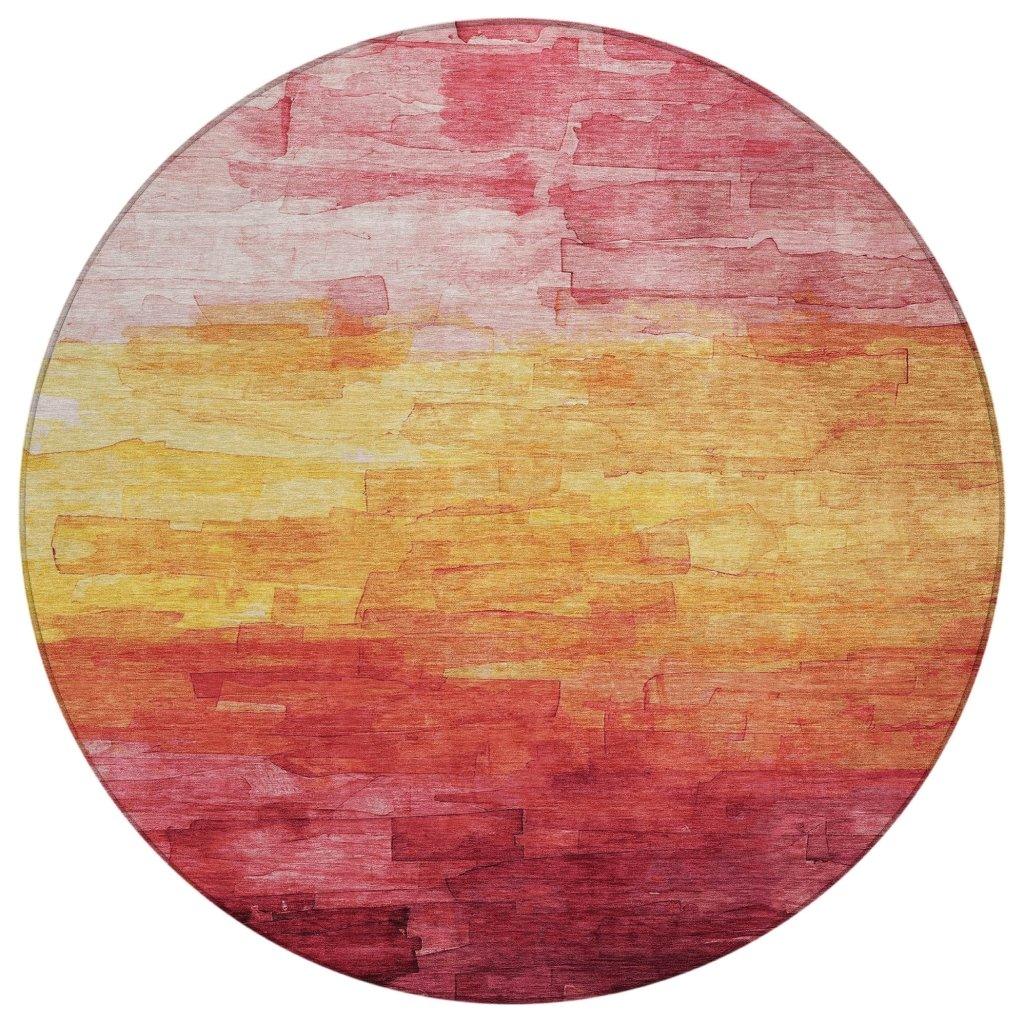 LOOMLAN Rugs Lethrae Pink Washable Indoor-Outdoor Rug