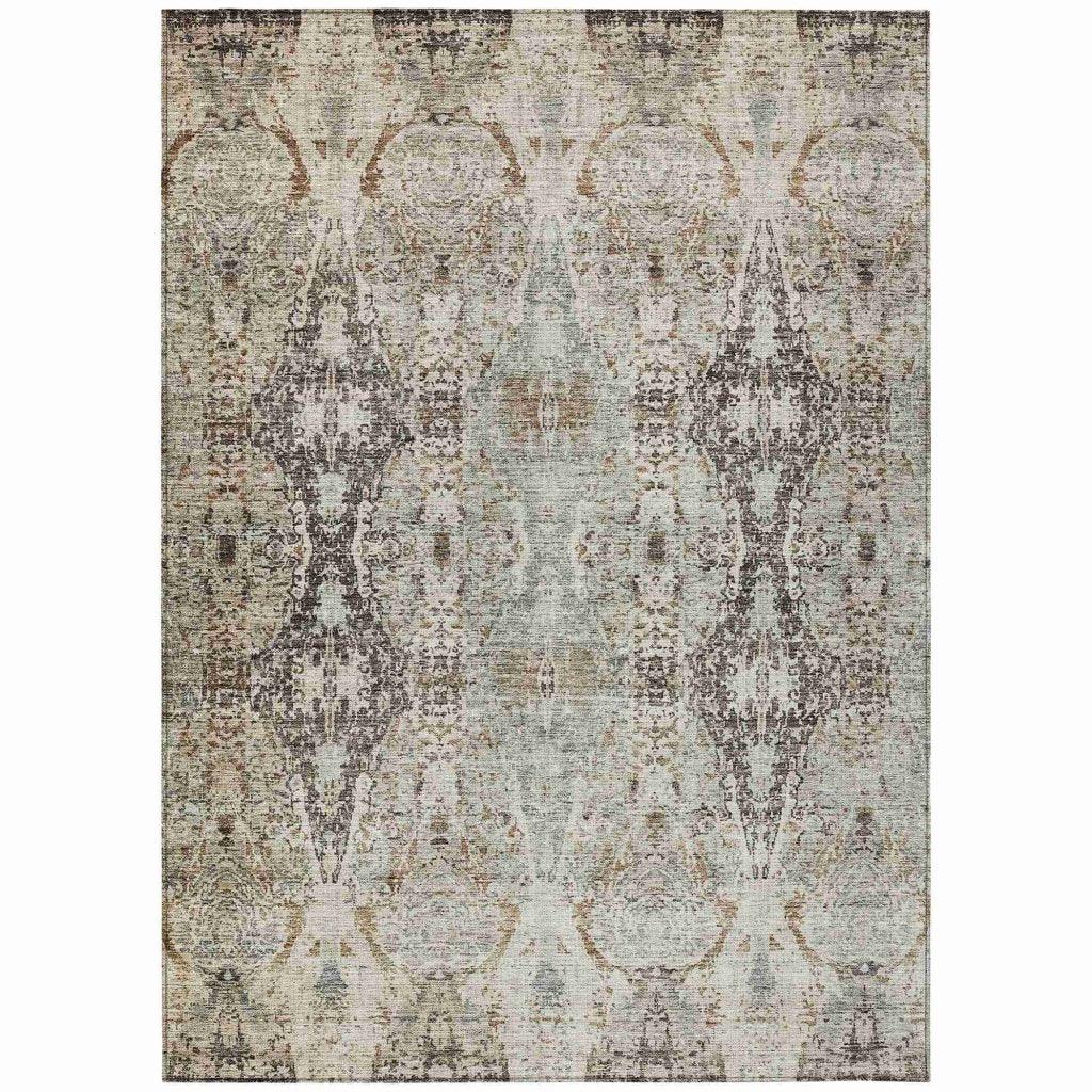 LOOMLAN Rugs Leyrana Ivory Washable Indoor-Outdoor Rug