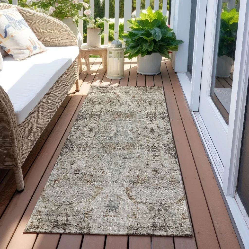 LOOMLAN Rugs Leyrana Ivory Washable Indoor-Outdoor Rug