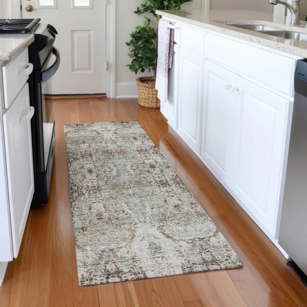 LOOMLAN Rugs Leyrana Ivory Washable Indoor-Outdoor Rug