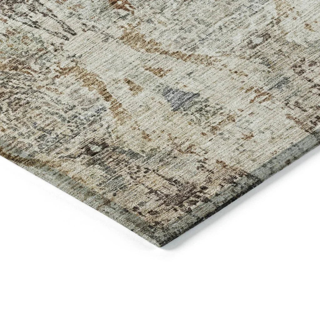 LOOMLAN Rugs Leyrana Ivory Washable Indoor-Outdoor Rug