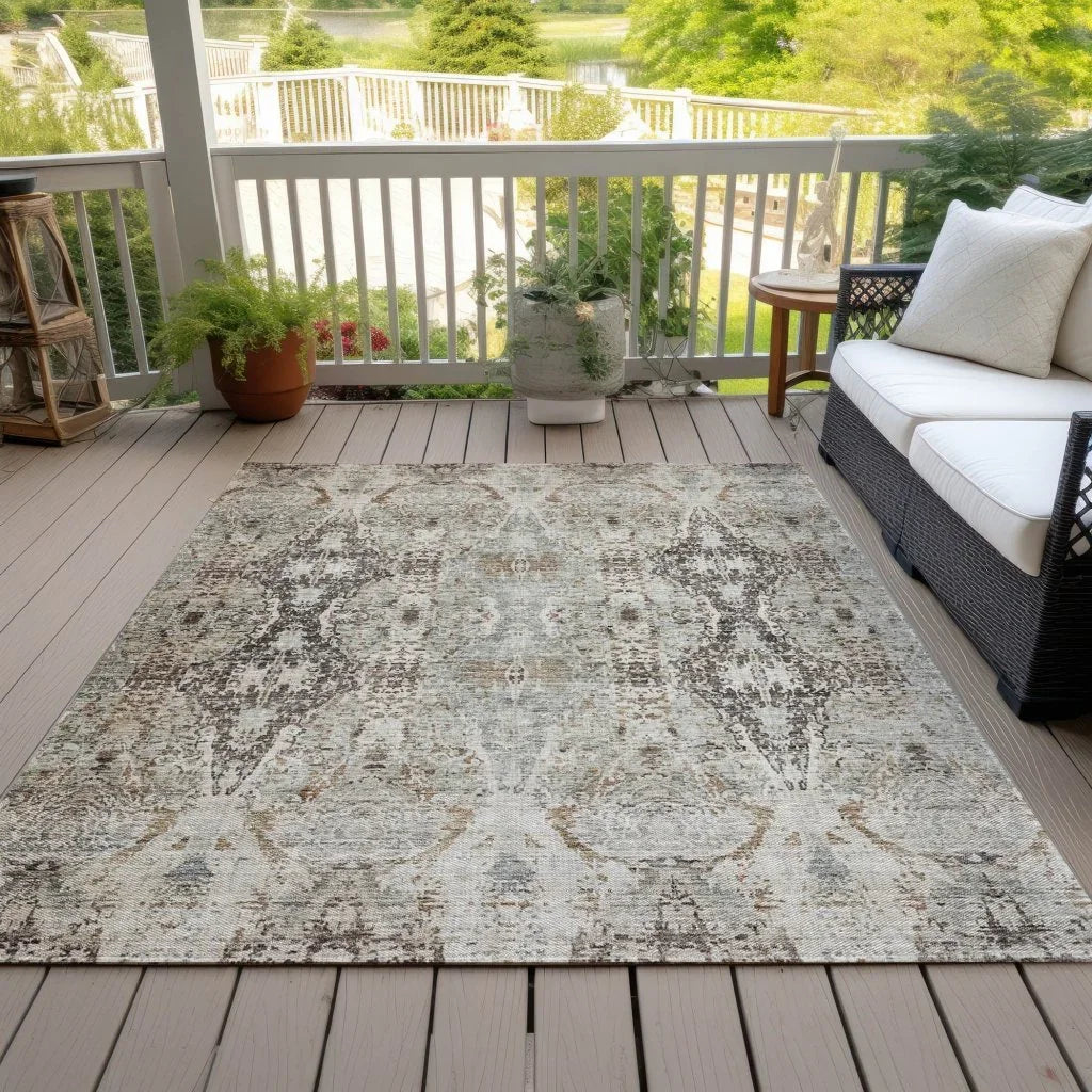 LOOMLAN Rugs Leyrana Ivory Washable Indoor-Outdoor Rug