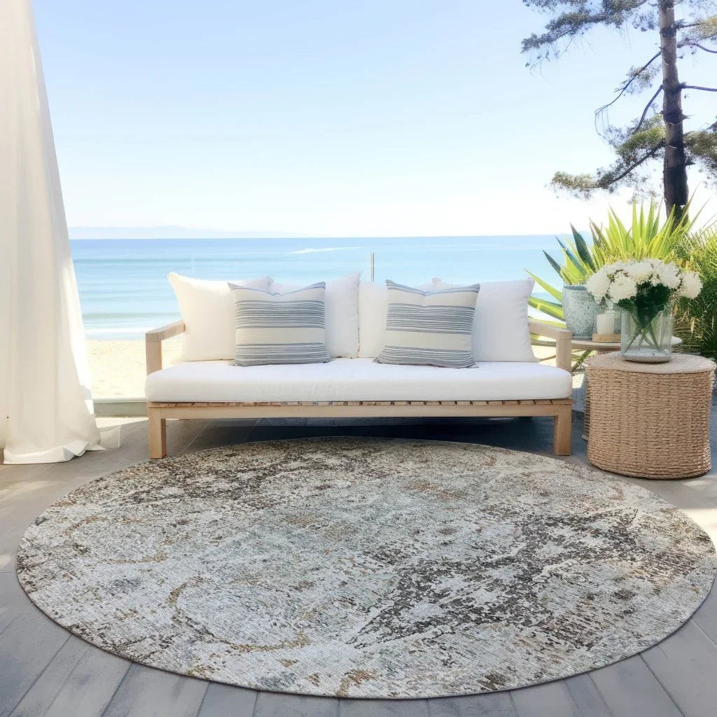 LOOMLAN Rugs Leyrana Ivory Washable Indoor-Outdoor Rug