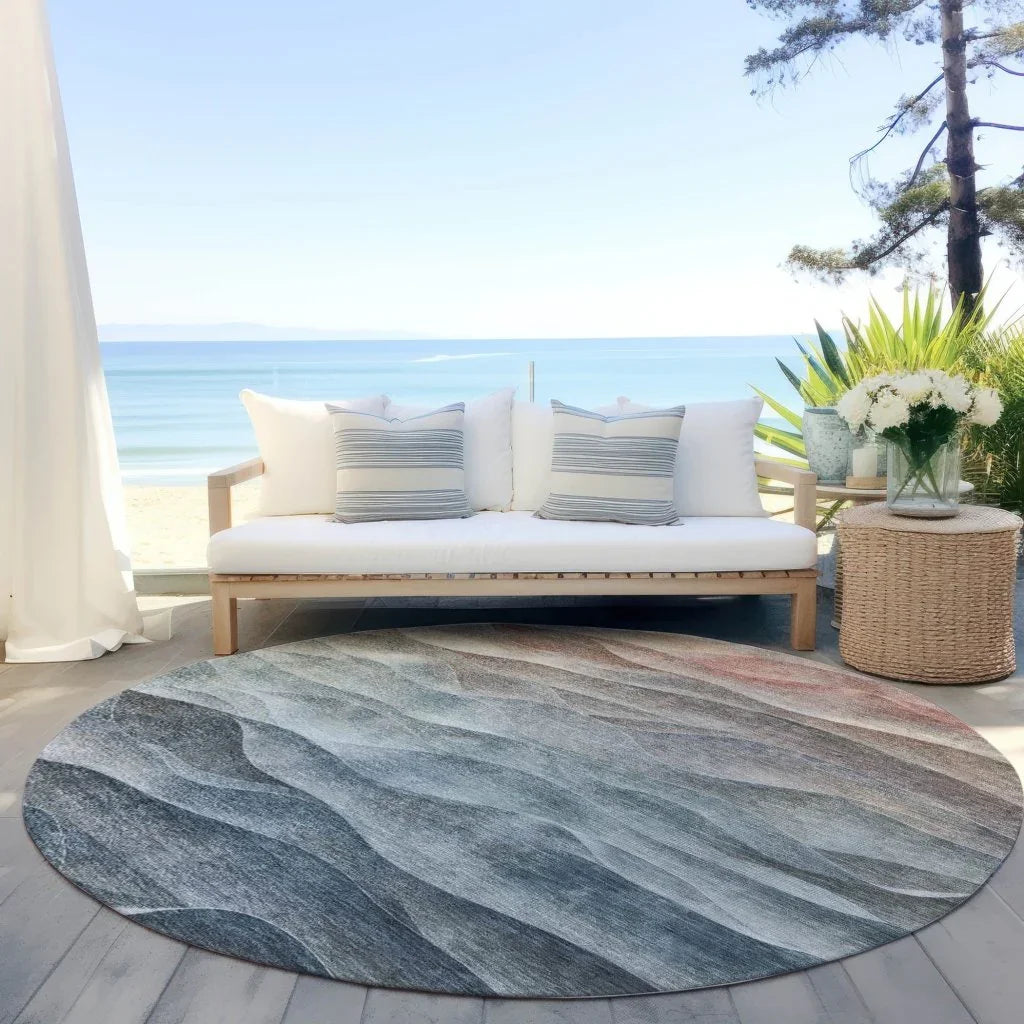 LOOMLAN Rugs Linover Teal Washable Indoor-Outdoor Rug