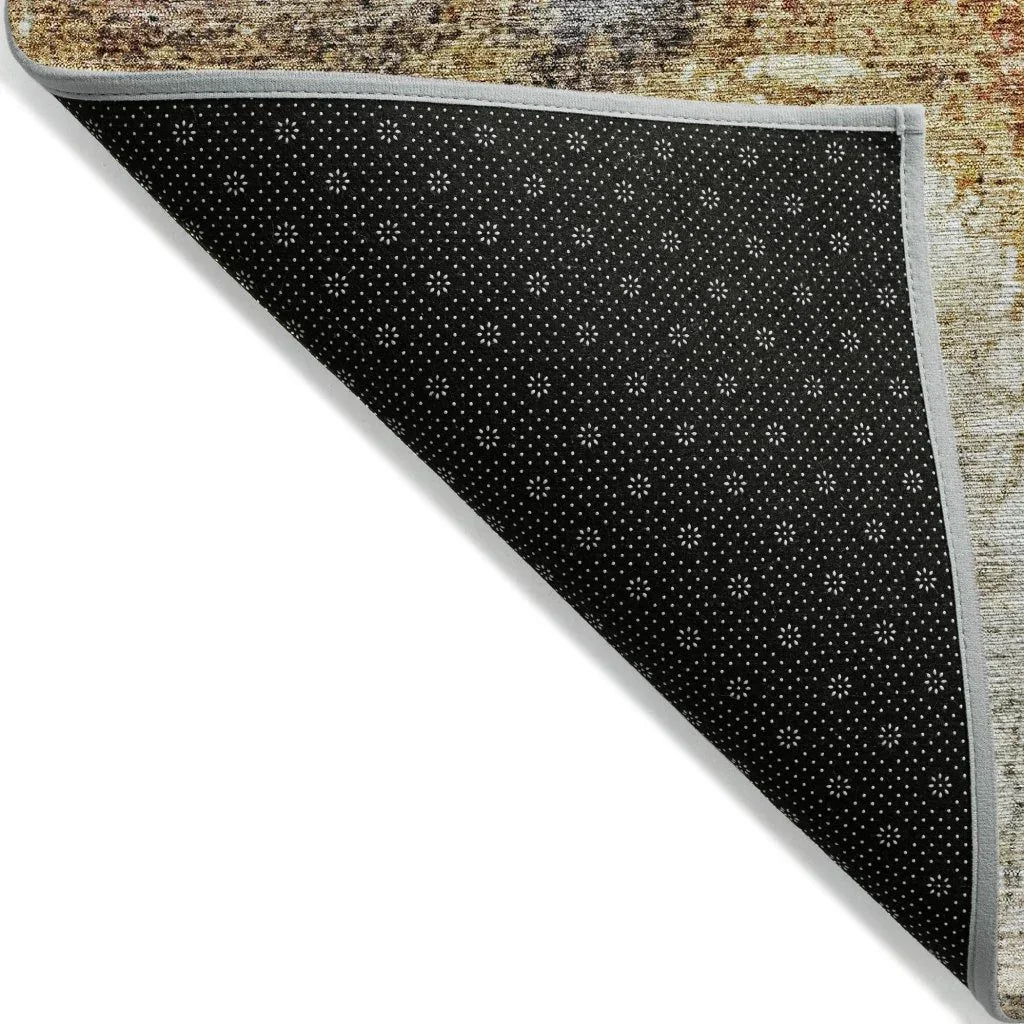 LOOMLAN Rugs Linta Brown Washable Indoor-Outdoor Rug