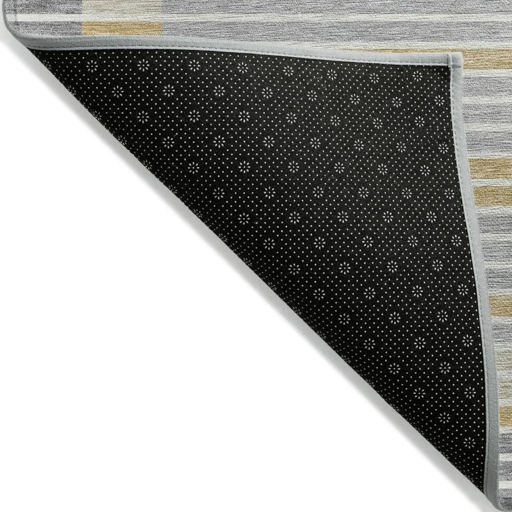 LOOMLAN Rugs Linzia Gray Washable Indoor-Outdoor Rug