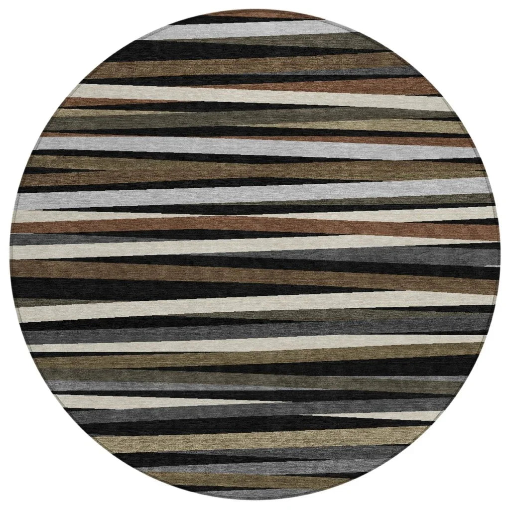 LOOMLAN Rugs Liora Black Washable Indoor-Outdoor Rug