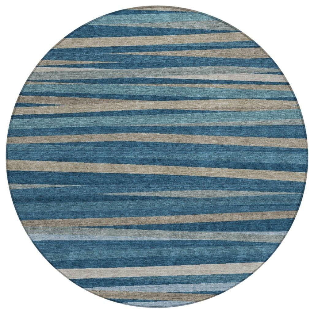 LOOMLAN Rugs Liora Blue Washable Indoor-Outdoor Rug