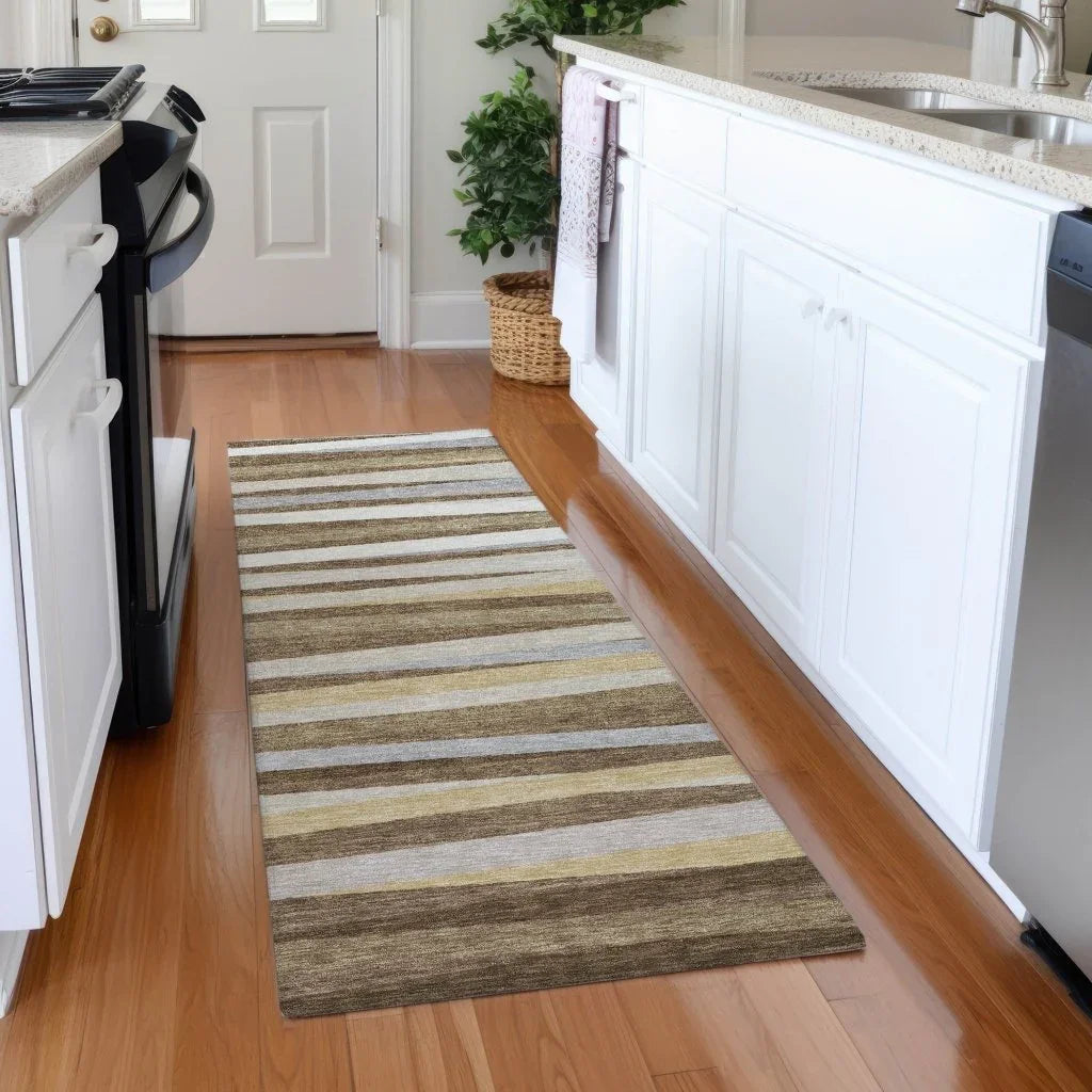 LOOMLAN Rugs Liora Brown Washable Indoor-Outdoor Rug