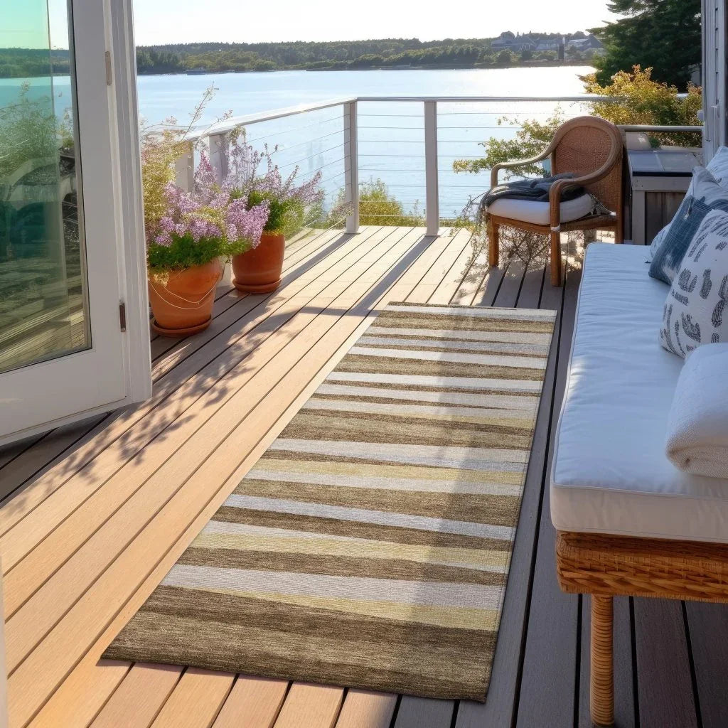 LOOMLAN Rugs Liora Brown Washable Indoor-Outdoor Rug