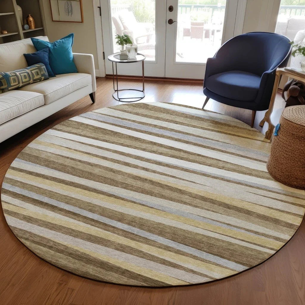 LOOMLAN Rugs Liora Brown Washable Indoor-Outdoor Rug
