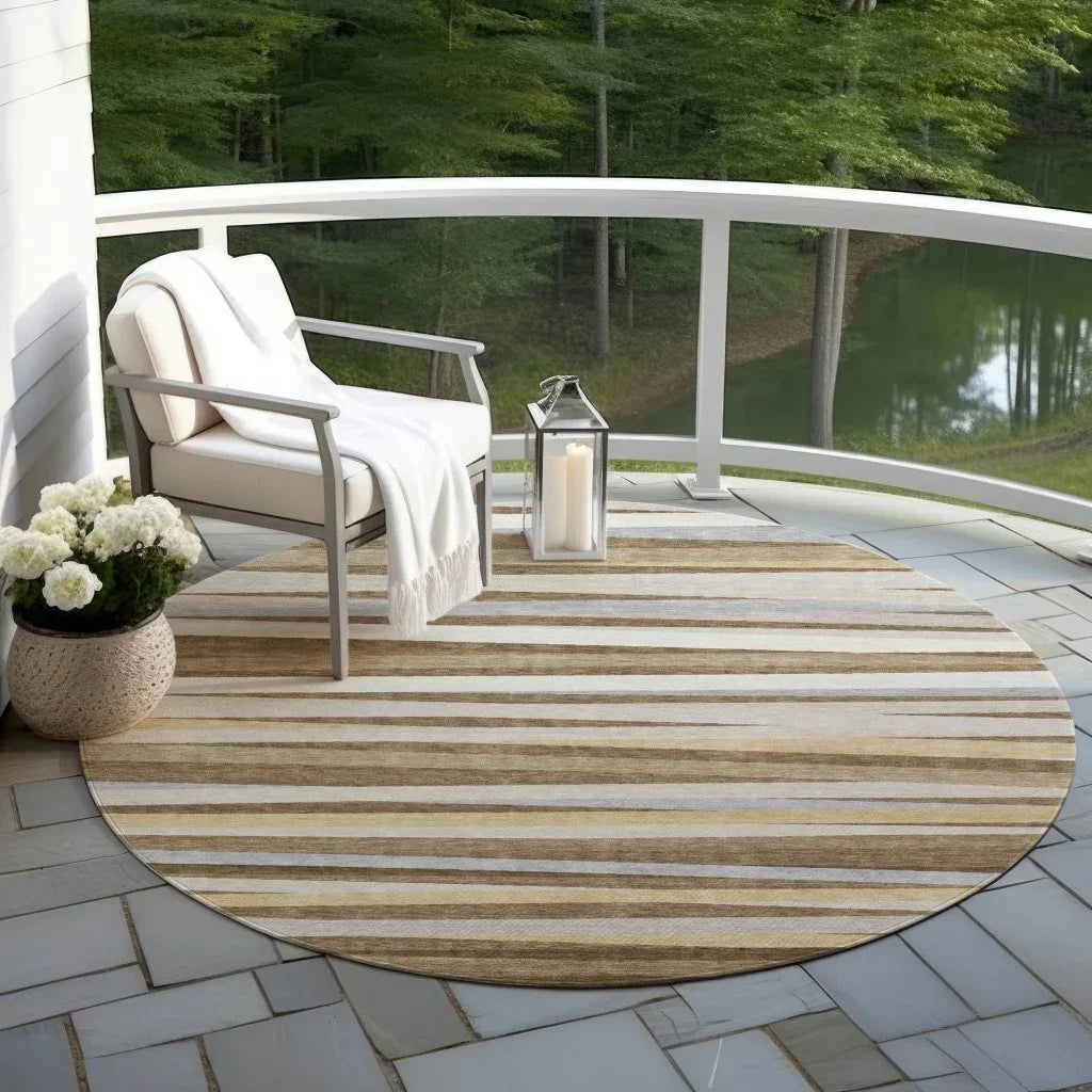 LOOMLAN Rugs Liora Brown Washable Indoor-Outdoor Rug