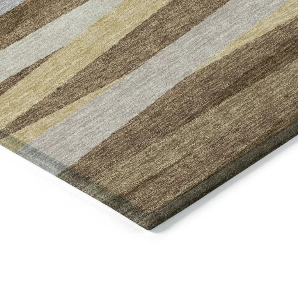 LOOMLAN Rugs Liora Brown Washable Indoor-Outdoor Rug