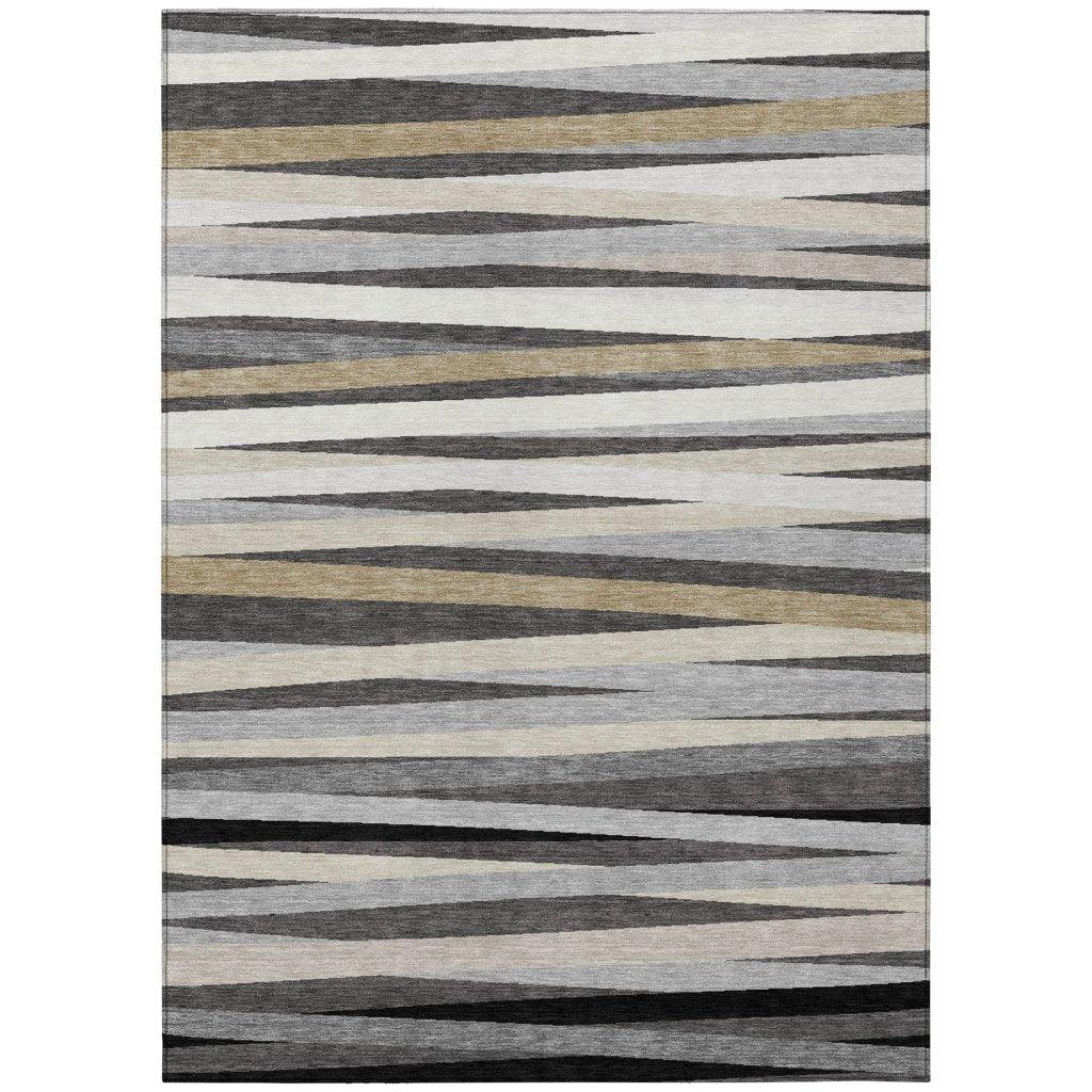 LOOMLAN Rugs Liora Gray Washable Indoor-Outdoor Rug