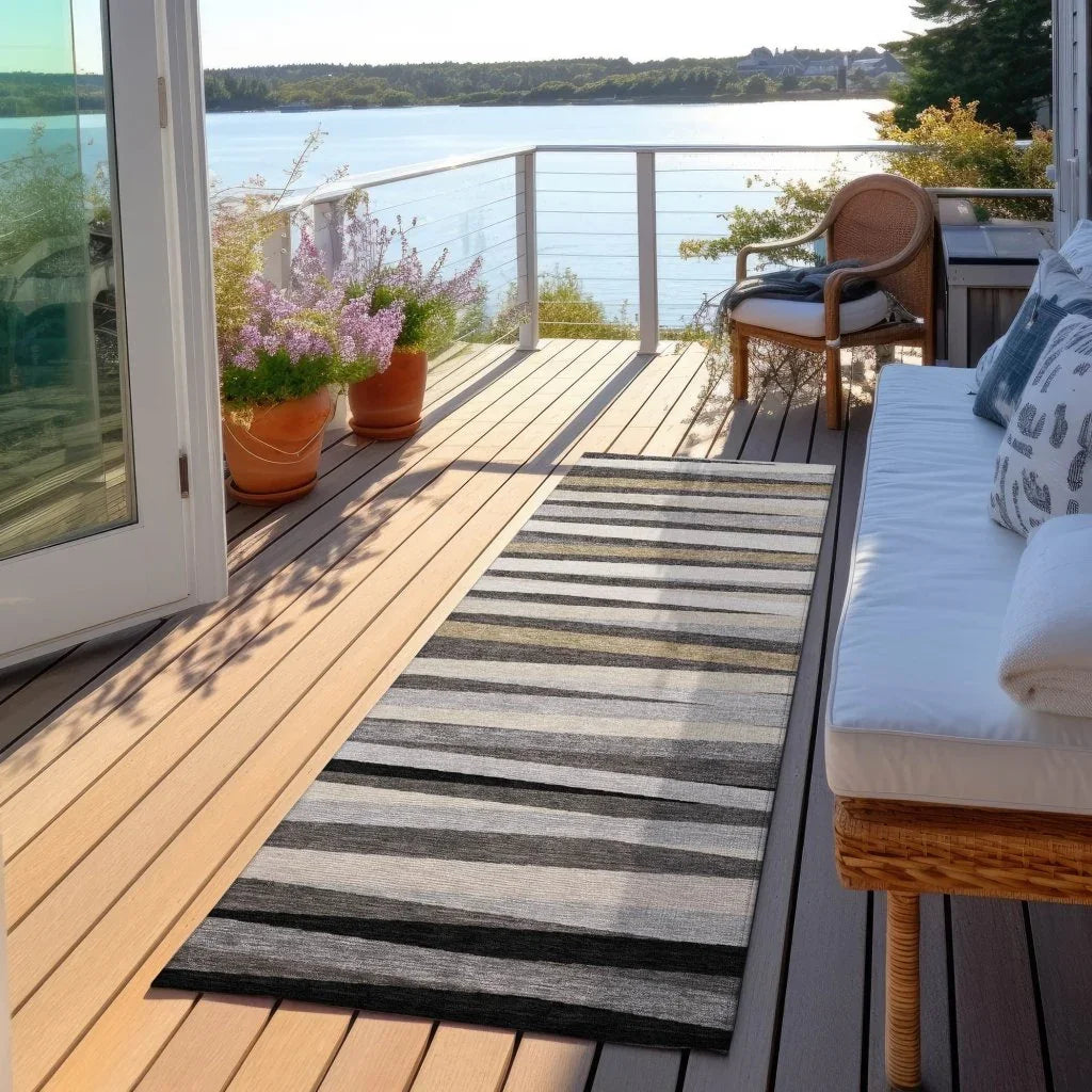 LOOMLAN Rugs Liora Gray Washable Indoor-Outdoor Rug