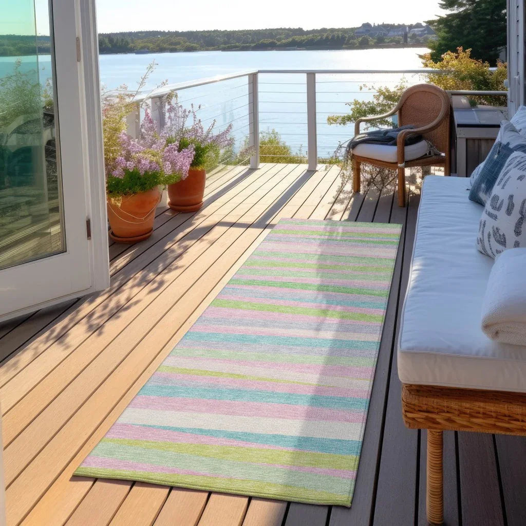 LOOMLAN Rugs Liora Green Washable Indoor-Outdoor Rug