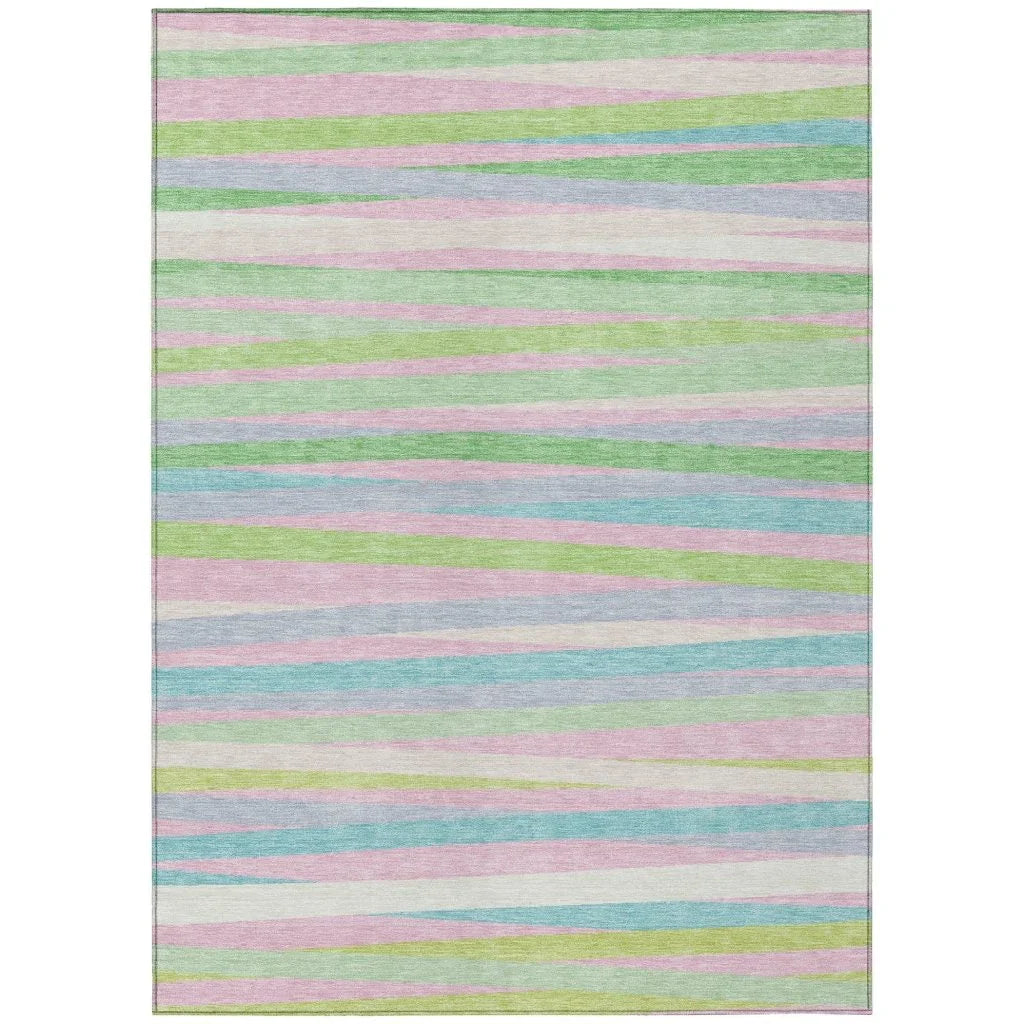 LOOMLAN Rugs Liora Green Washable Indoor-Outdoor Rug