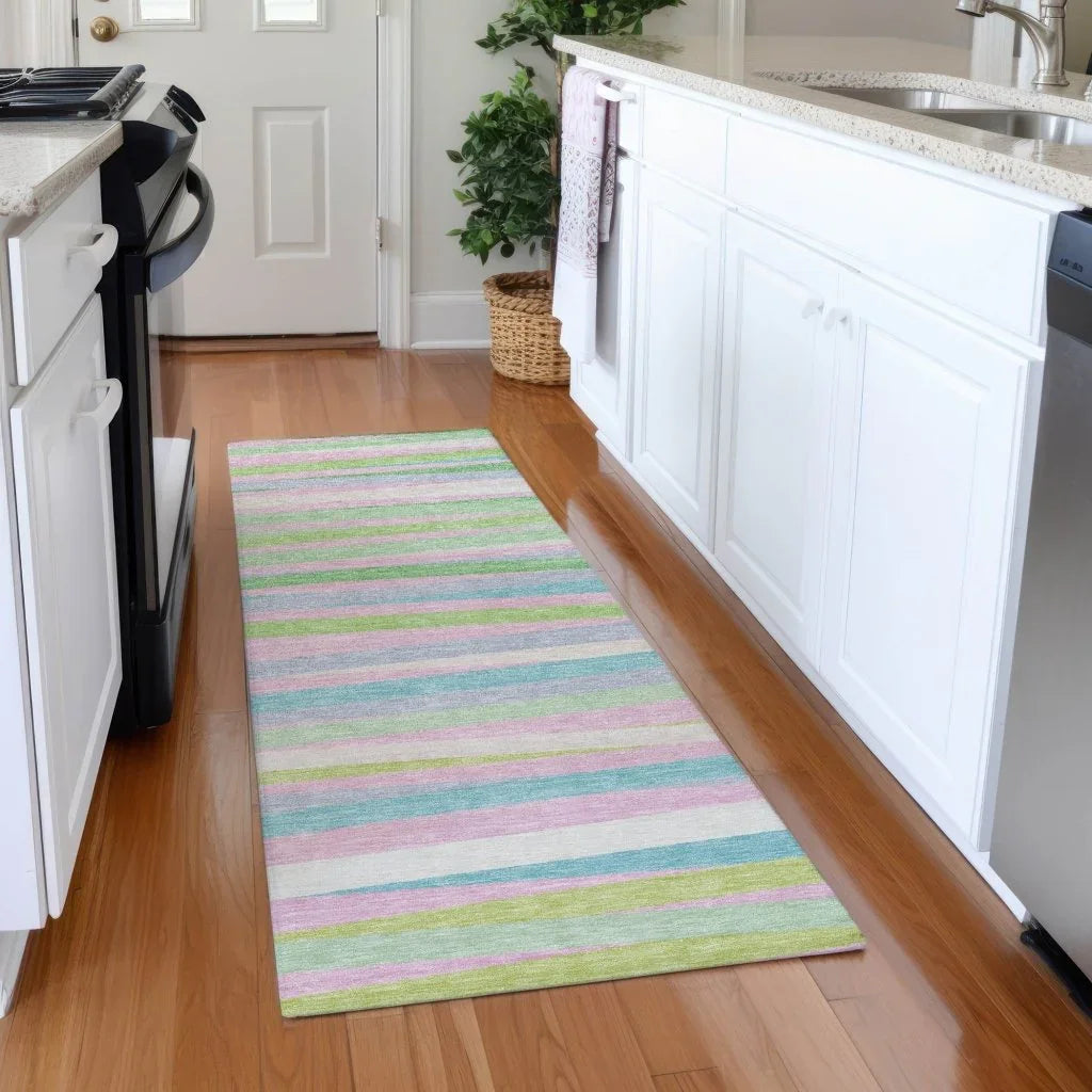 LOOMLAN Rugs Liora Green Washable Indoor-Outdoor Rug