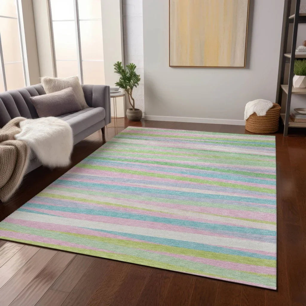 LOOMLAN Rugs Liora Green Washable Indoor-Outdoor Rug