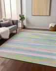 LOOMLAN Rugs Liora Green Washable Indoor-Outdoor Rug