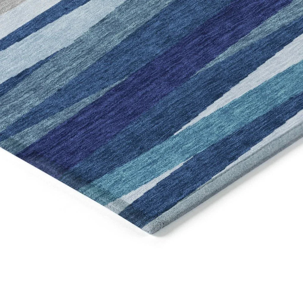 LOOMLAN Rugs Liora Navy Washable Indoor-Outdoor Rug