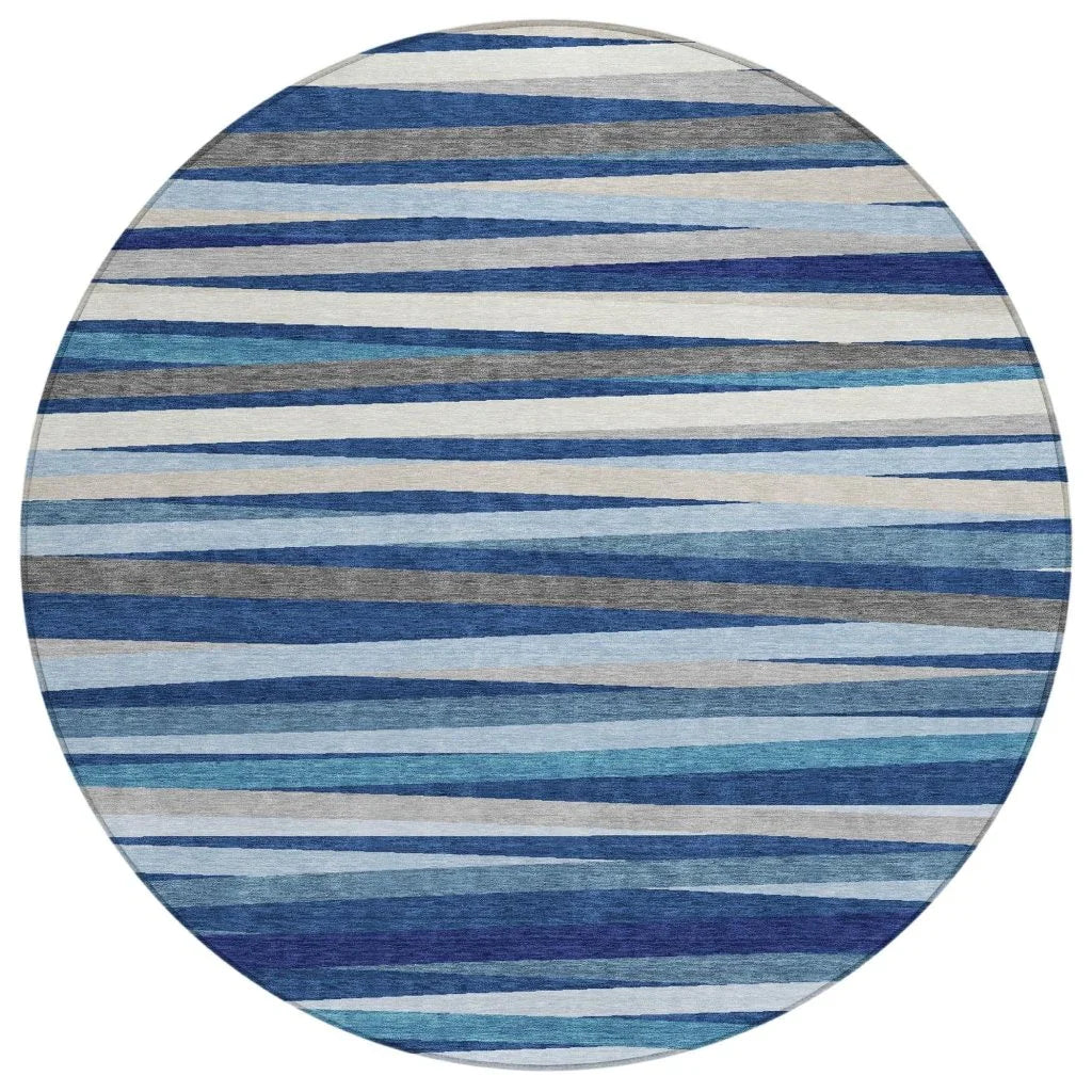 LOOMLAN Rugs Liora Navy Washable Indoor-Outdoor Rug