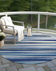 LOOMLAN Rugs Liora Navy Washable Indoor-Outdoor Rug