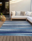 LOOMLAN Rugs Liora Navy Washable Indoor-Outdoor Rug