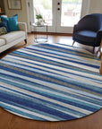 LOOMLAN Rugs Liora Navy Washable Indoor-Outdoor Rug