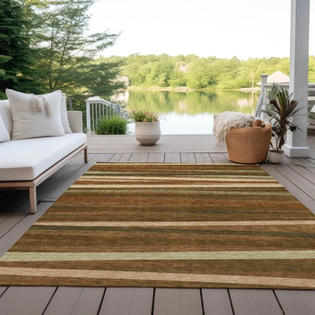 LOOMLAN Rugs Liora Orange Washable Indoor-Outdoor Rug