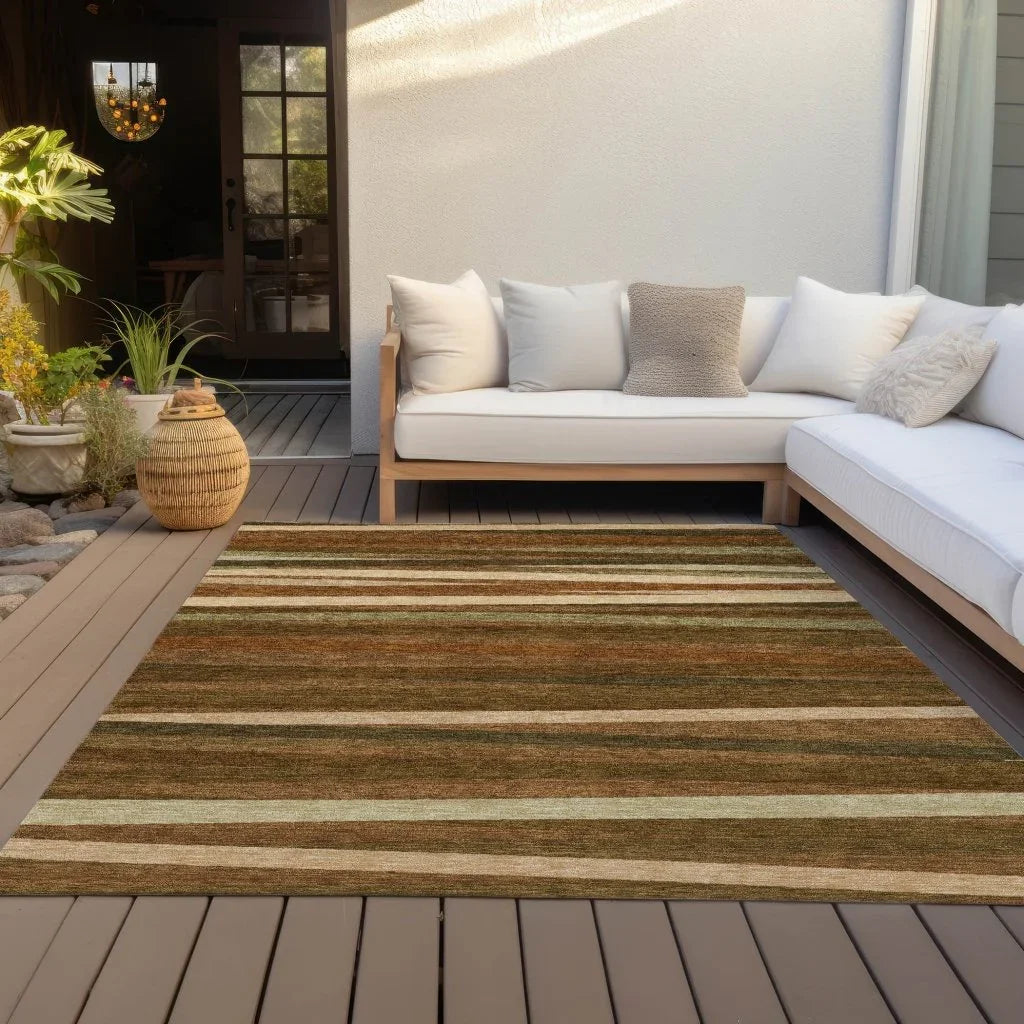 LOOMLAN Rugs Liora Orange Washable Indoor-Outdoor Rug