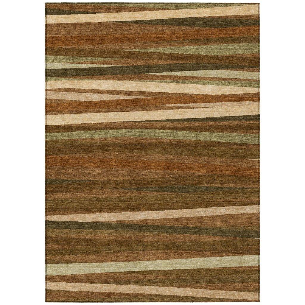 LOOMLAN Rugs Liora Orange Washable Indoor-Outdoor Rug