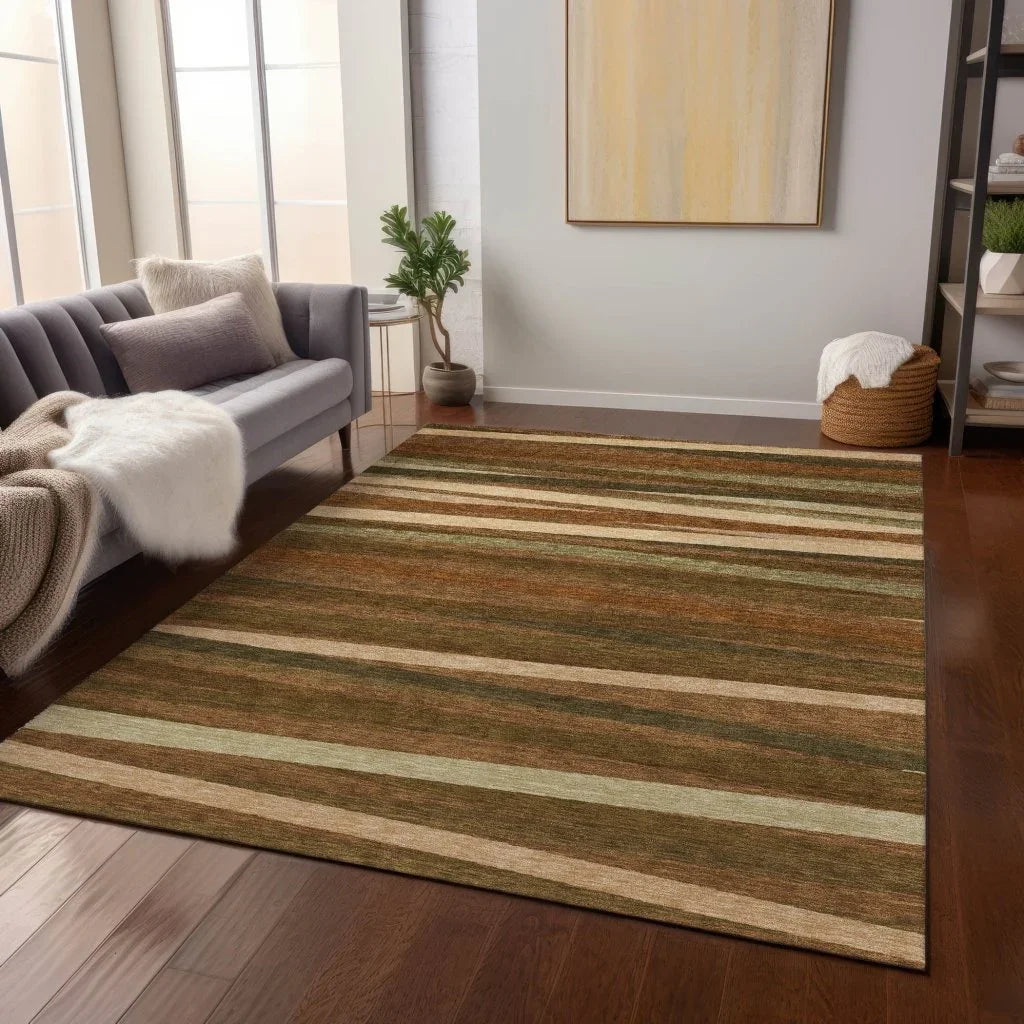 LOOMLAN Rugs Liora Orange Washable Indoor-Outdoor Rug