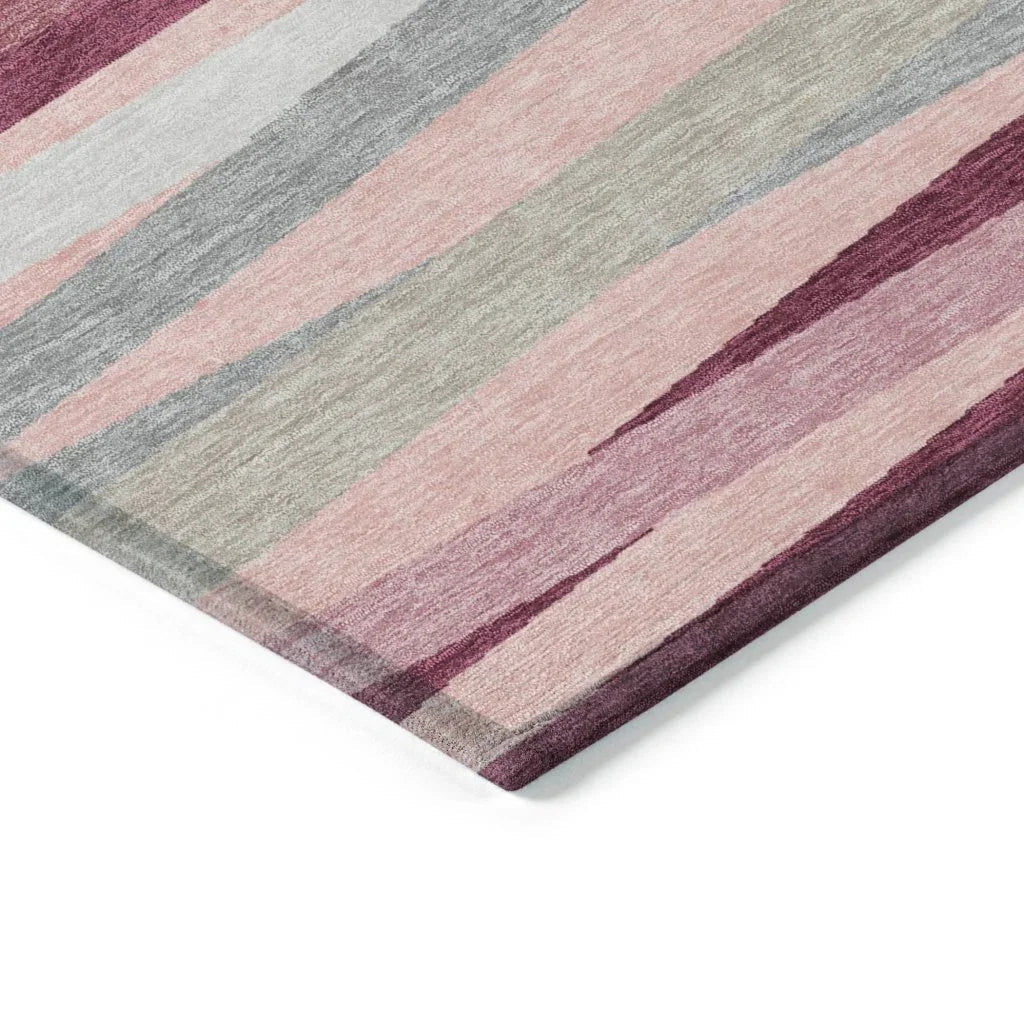LOOMLAN Rugs Liora Pink Washable Indoor-Outdoor Rug