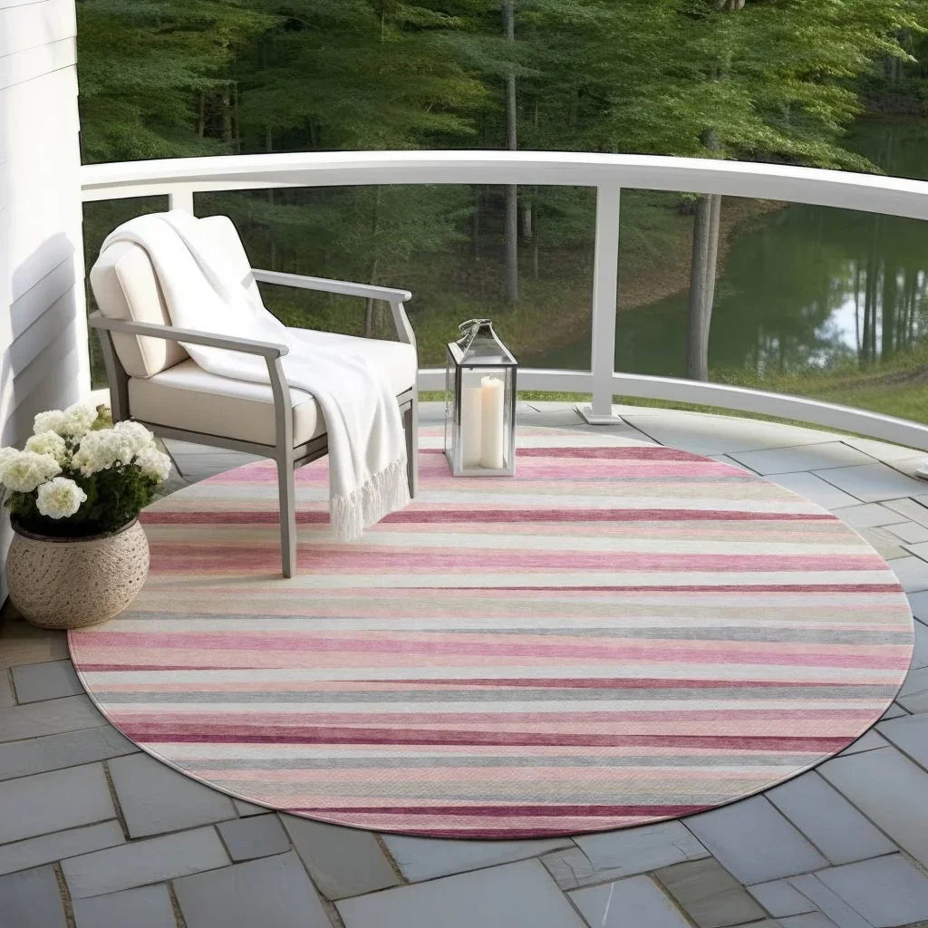 LOOMLAN Rugs Liora Pink Washable Indoor-Outdoor Rug