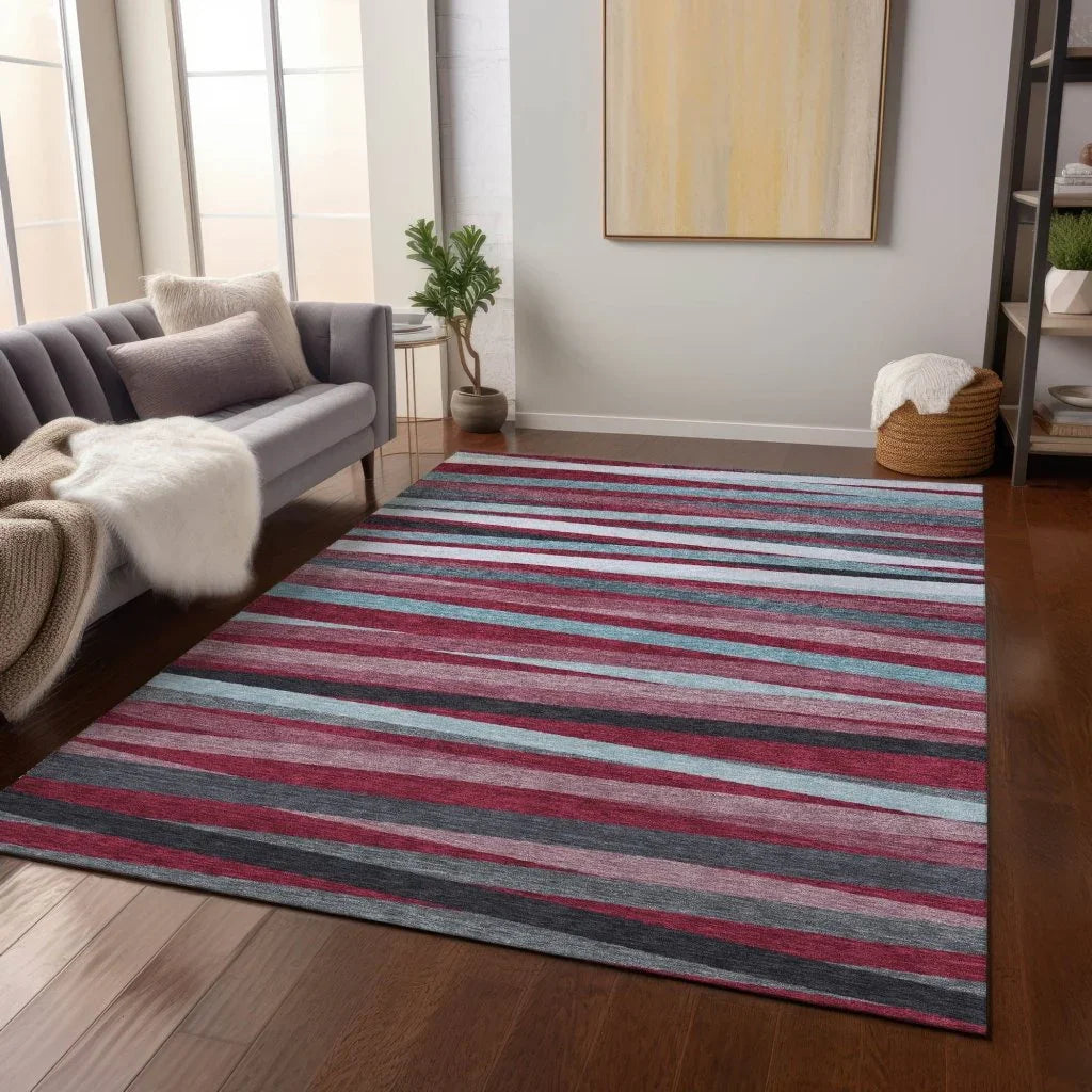 LOOMLAN Rugs Liora Red Washable Indoor-Outdoor Rug