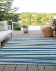 LOOMLAN Rugs Liora Teal Washable Indoor-Outdoor Rug