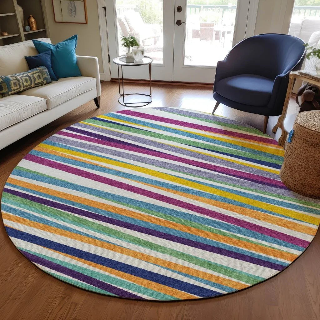 LOOMLAN Rugs Liora White Washable Indoor-Outdoor Rug